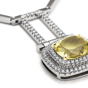 Luksuzna ogrlica sa citrinom i brilijantima